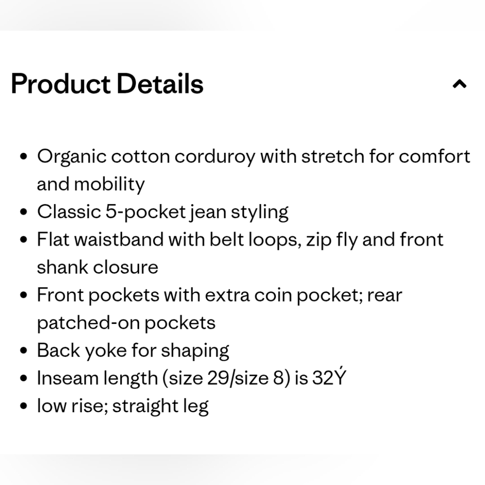 Patagonia Corduroy Organic Cotton Straight Leg Pants Forge Gray, Women's Size 29 - Picture 11 of 12